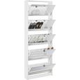 Schuhschrank in Weiß - Weiß, Glas/Holzwerkstoff (60/168/16cm) - MÖMAX modern living