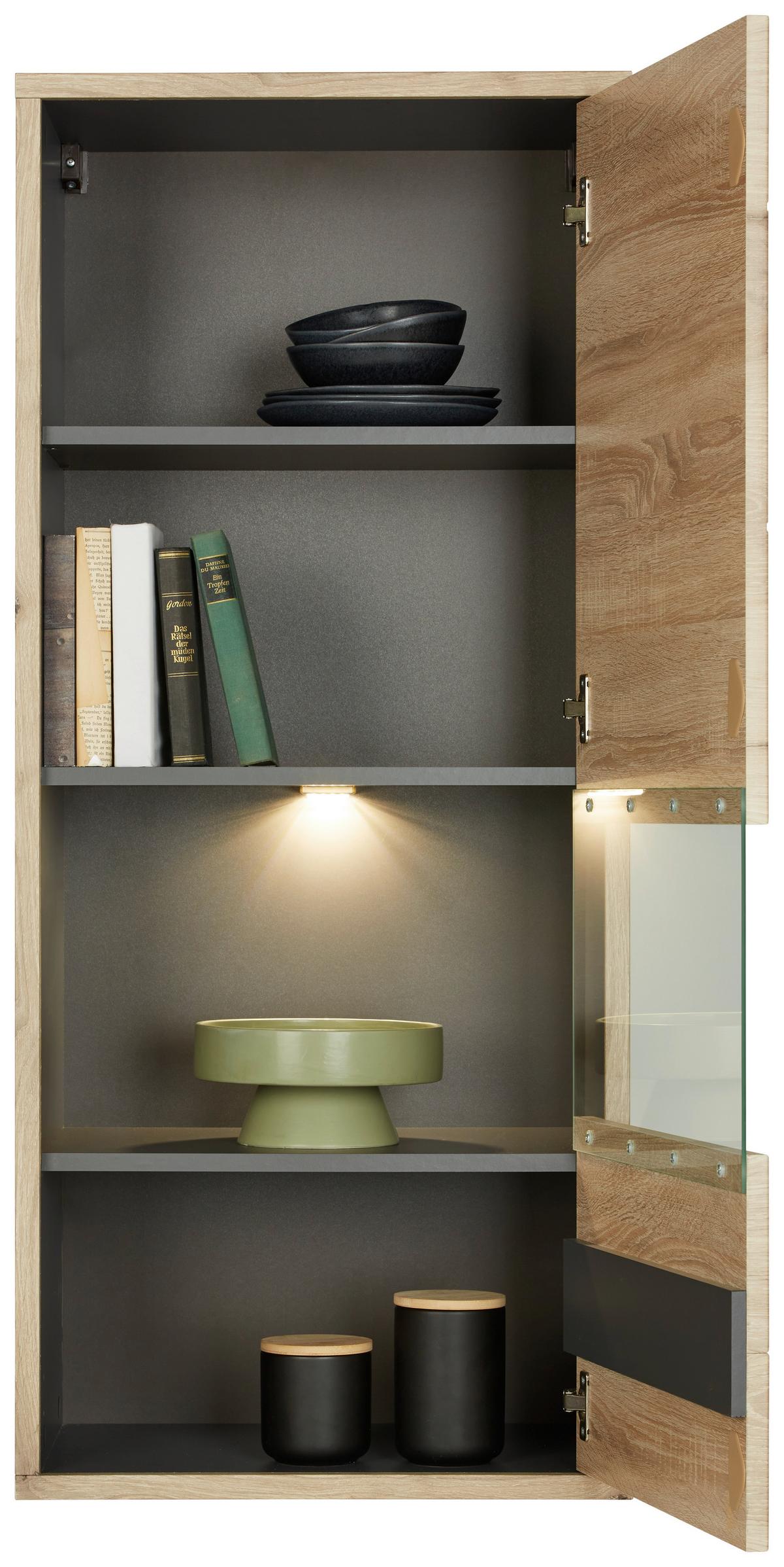 Fali Vitrin Bellano - Modern, faalapú anyag (55/126/38cm) - Mömax