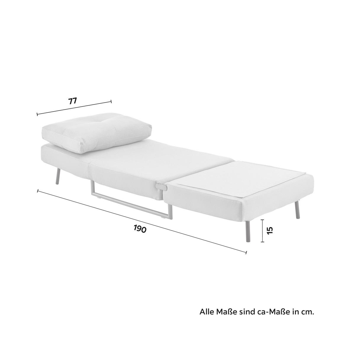 Schlafsessel Malic Beige Webstoff - Eichefarben/Beige, Modern, Textil/Metall (80/84/90cm) - Bessagi Home