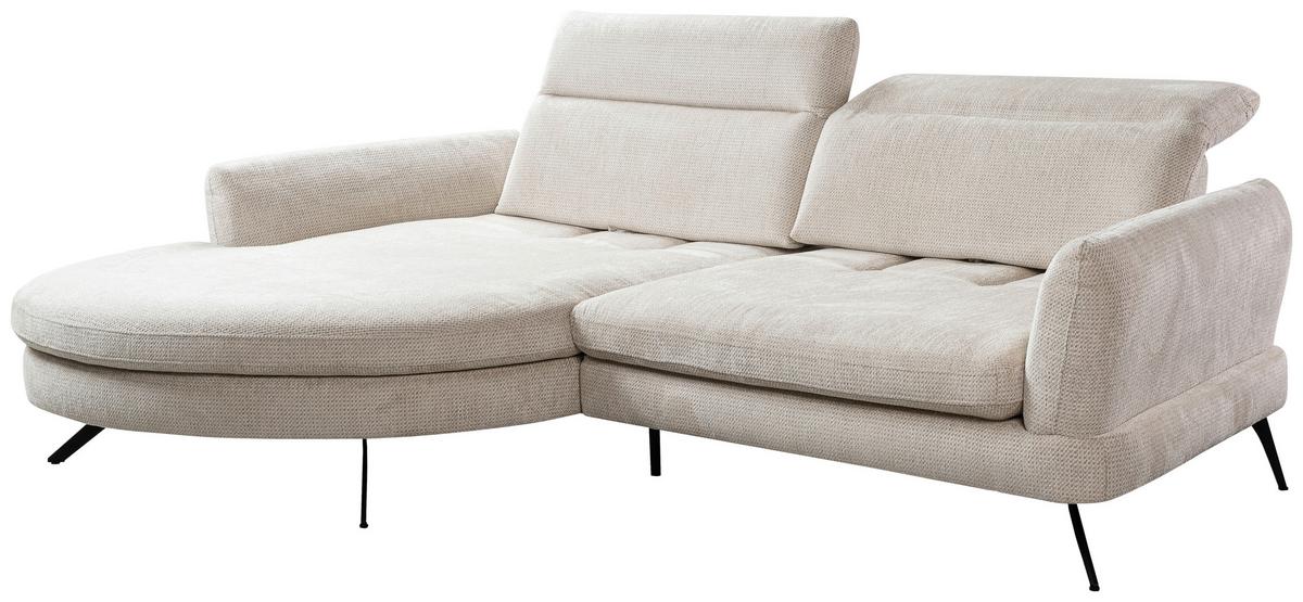 Kutna Garnitura Jasper - crna/sivo-bež, Moderno, tekstil/metal (177-198/85-104/277cm) - Premium Living