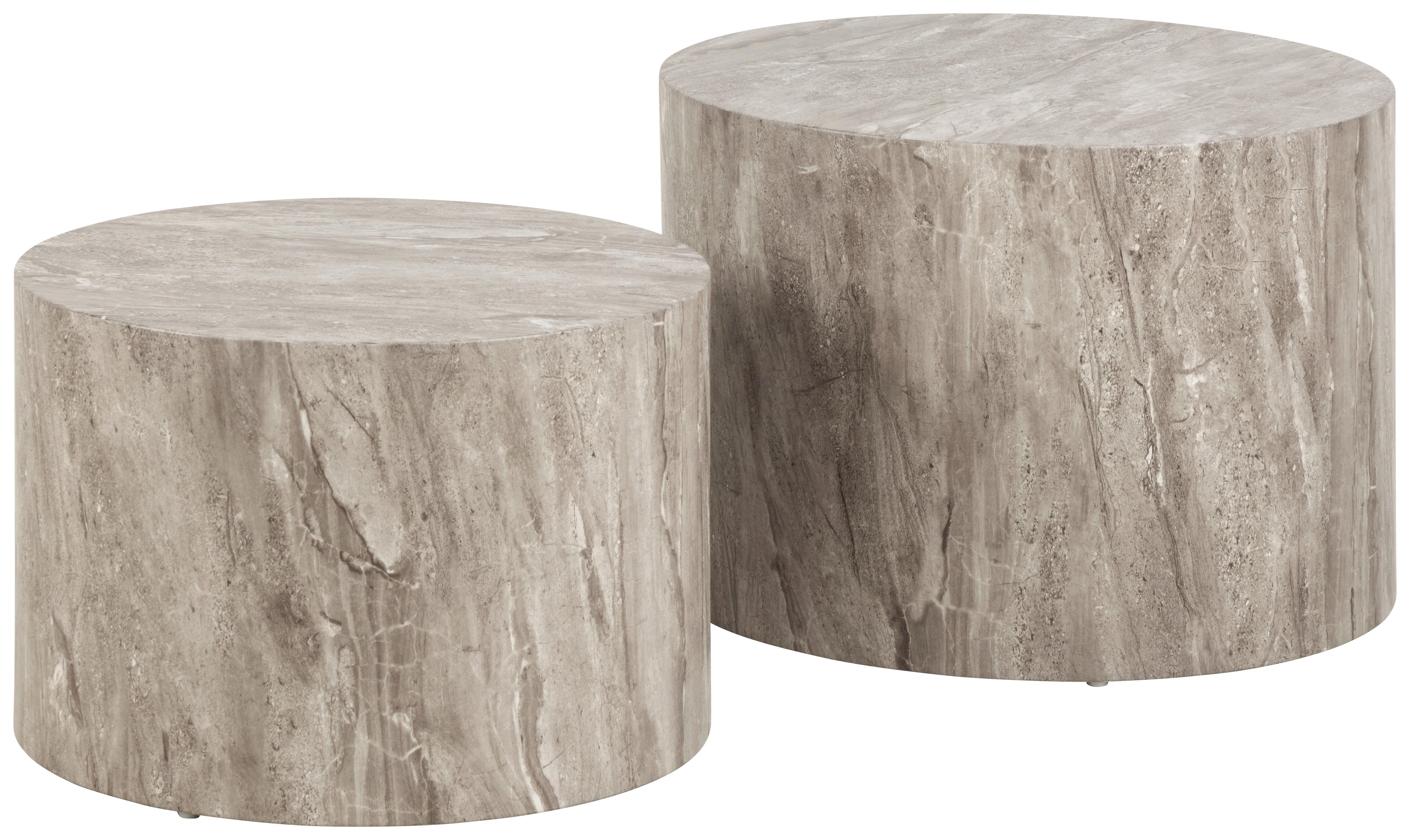 ZESTAW STOLIKÓW KAWOWYCH DICE - szary, Design, materiał drewnopochodny (58-50/58-50/40-33cm) - MID.YOU