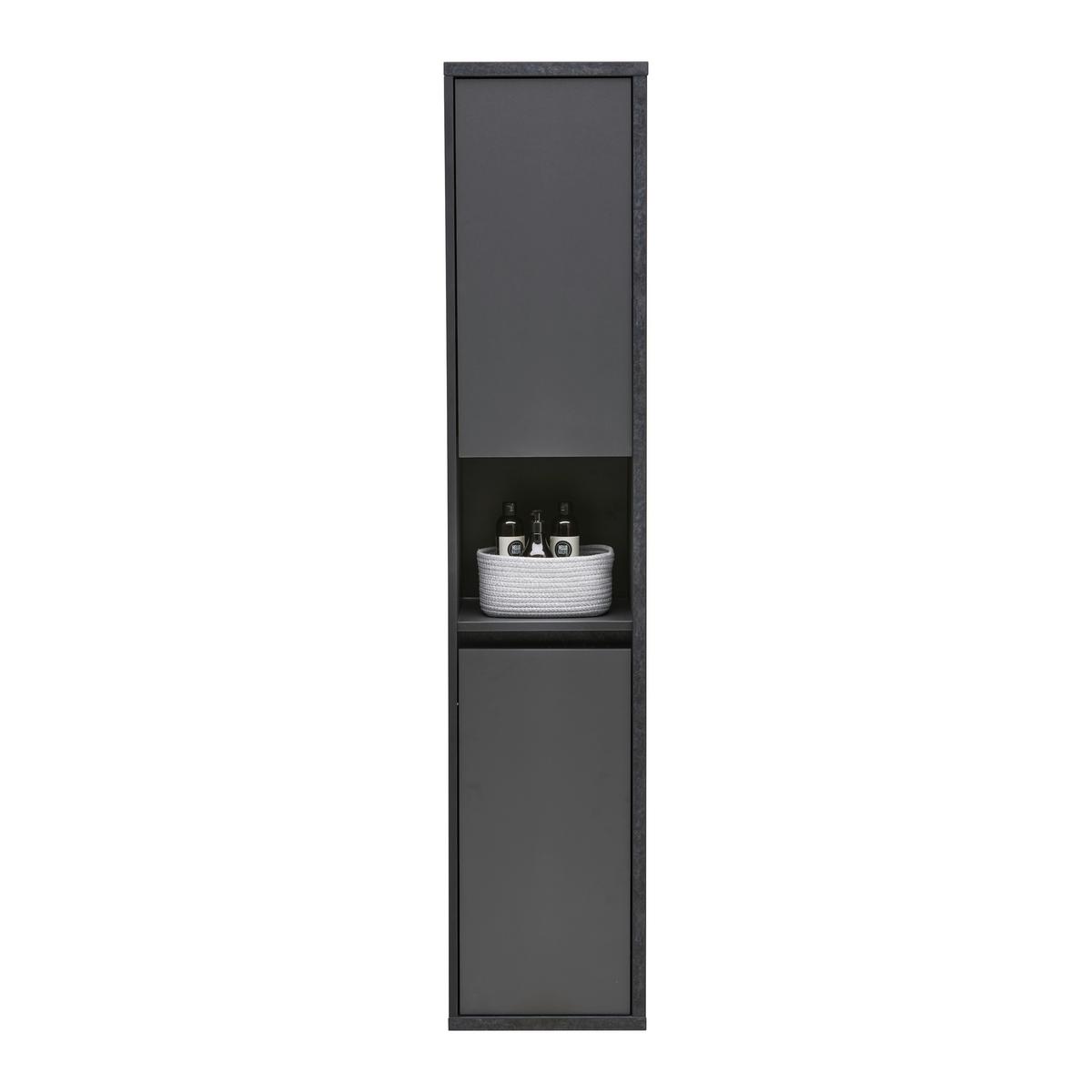 Hochschrank Camillo Anthrazit/Schwarz - Anthrazit/Schwarz, MODERN, Holzwerkstoff (35/170/38,5cm) - Mömax