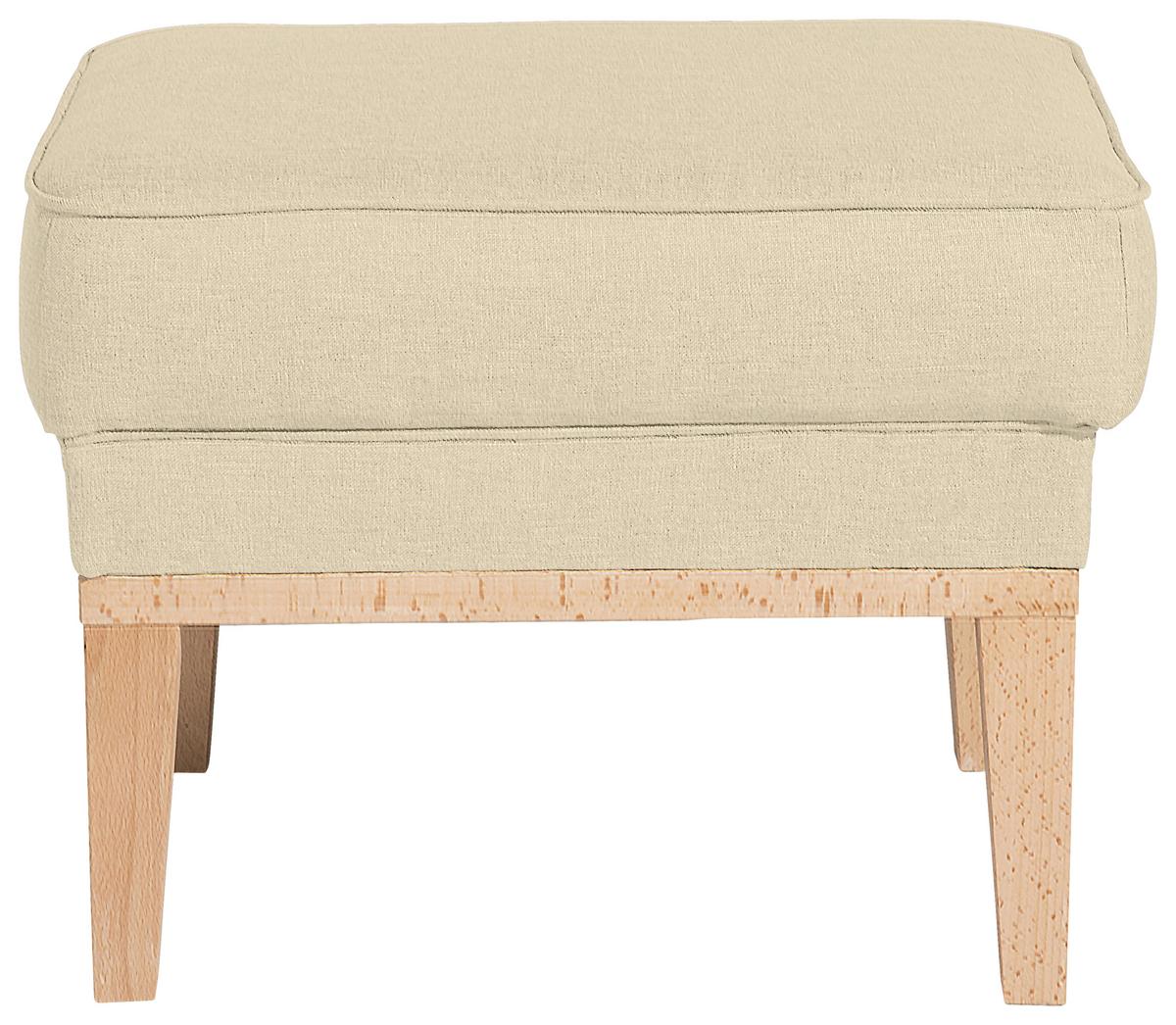 HOCKER ANGELO - Beige/Naturfarben, KONVENTIONELL, Holz/Textil (50/41/41cm) - Max Winzer