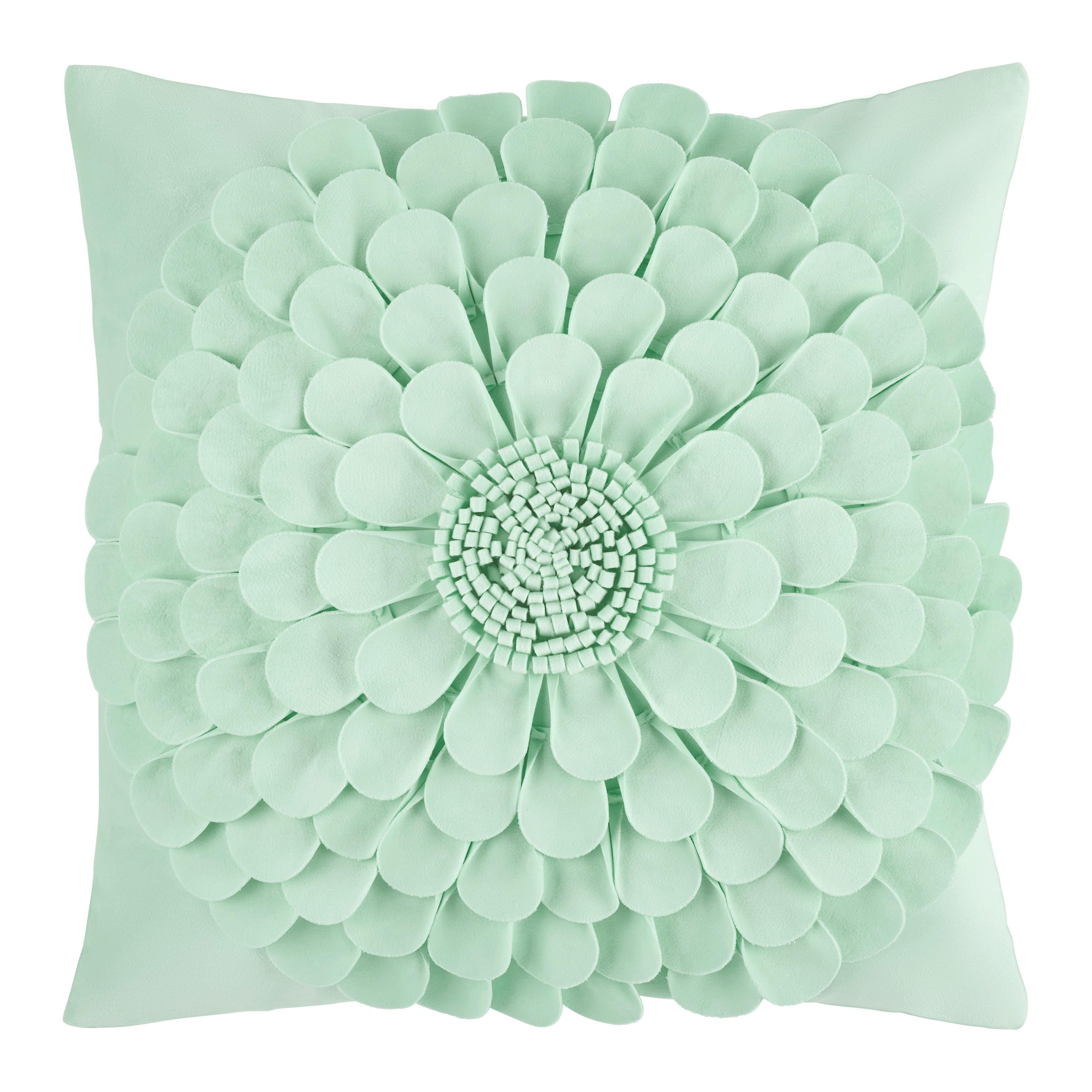 Zierkissen Flora Mintgrün ca. 45x45cm - Mintgrün, KONVENTIONELL, Textil (45/45cm) - Mömax