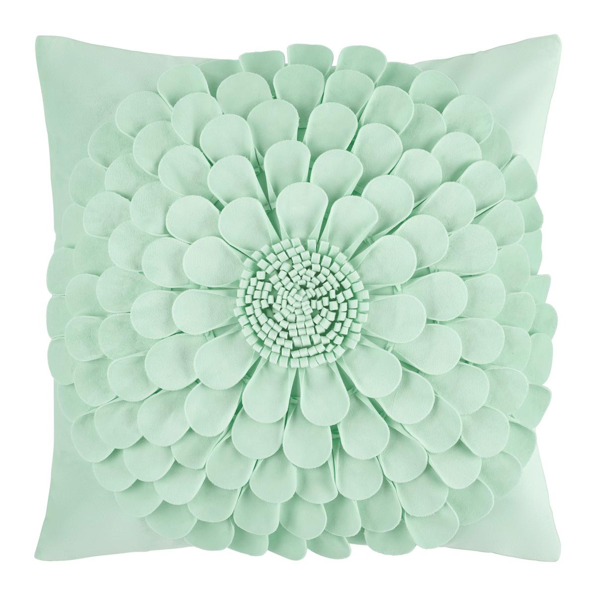 Zierkissen Flora Mintgrün ca. 45x45cm - Mintgrün, KONVENTIONELL, Textil (45/45cm) - Mömax