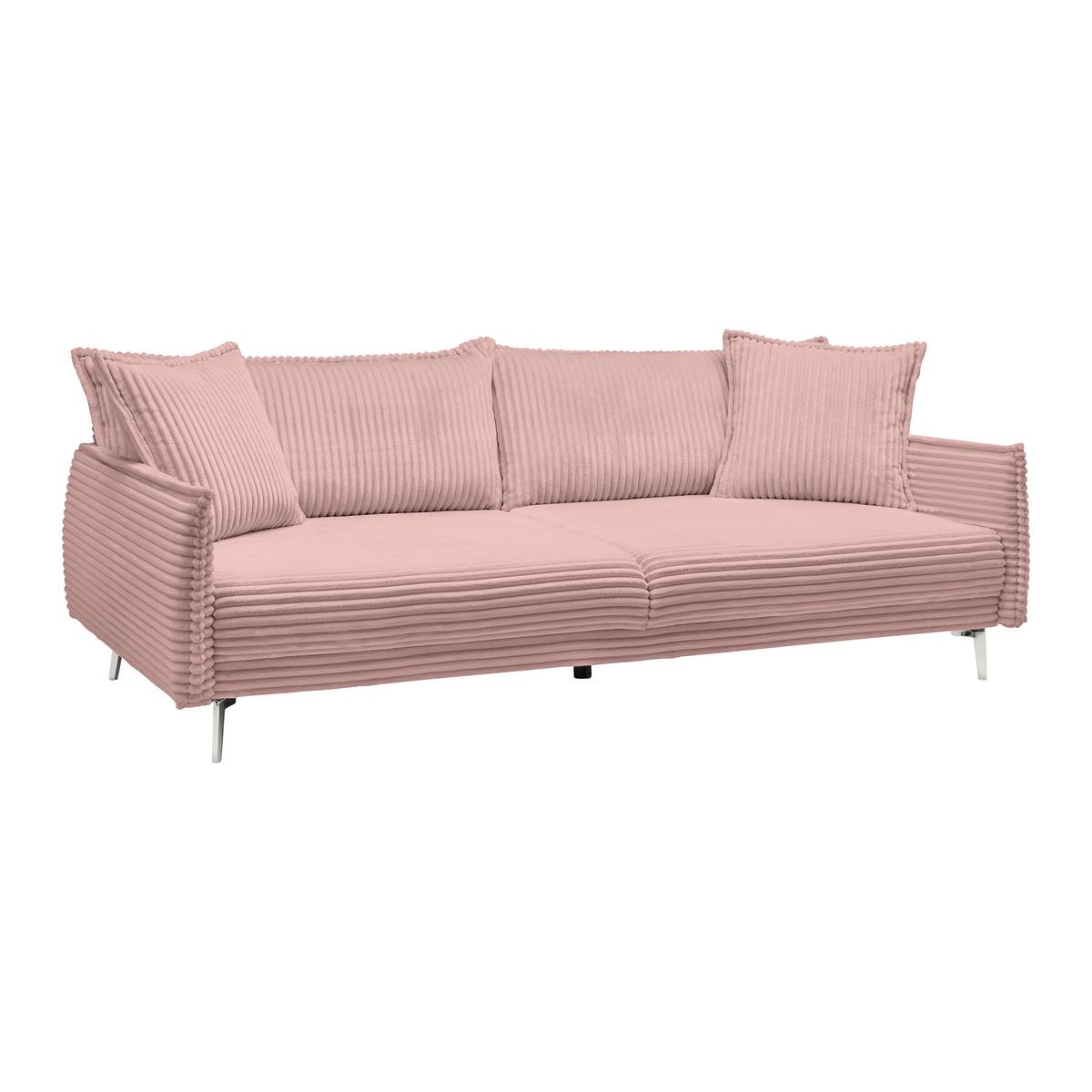 Mega Sofa Kiss - boje kroma/prljavo ružičasta, Moderno, drvo/metal (241/90/117cm) - Mömax