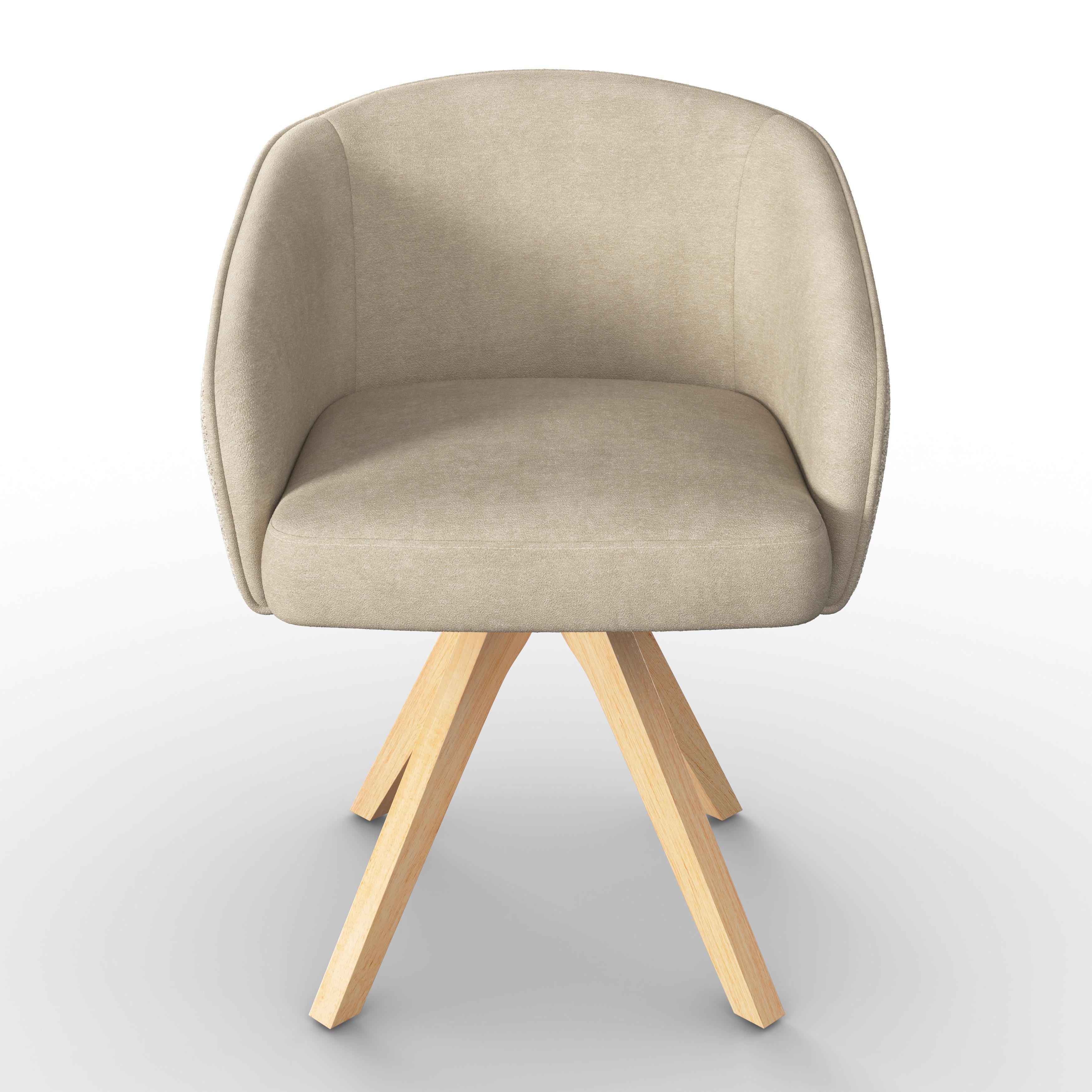 STOL MED ARMSTÖD EMMIE - taupe/ekfärgad, Modern, trä/textil (60/75/60cm) - Bessagi Home