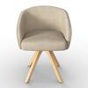 STOL MED ARMSTÖD EMMIE - taupe/ekfärgad, Modern, trä/textil (60/75/60cm) - Bessagi Home
