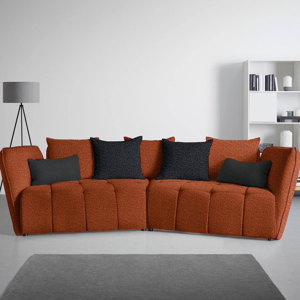 Canapea Boxspring SOFI - gri închis/ruginiu, Modern, textil (294/93/152cm) - Premium Living