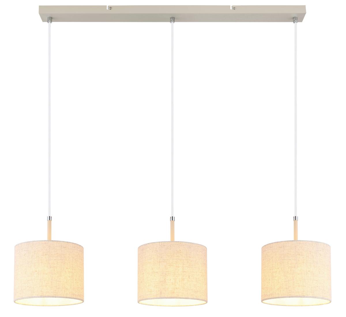 Lampă Suspendată Deleon - alb/crem, Design, plastic/metal (90/20/120cm) - Globo