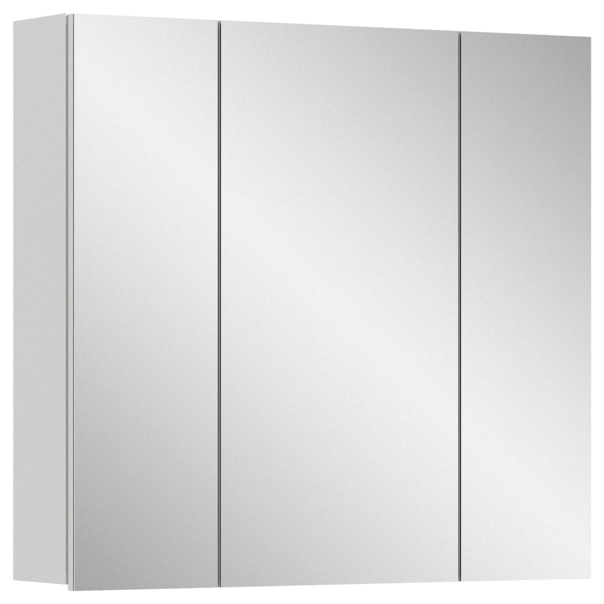 Spiegelschrank Vira ca. 82x77 cm Weiß - Weiß Hochglanz/Weiß, MODERN, Holzwerkstoff (82/77/18cm) - MID.YOU