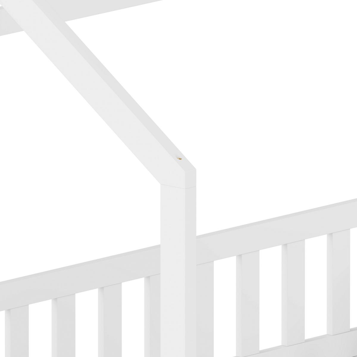Bodenbett Kids - Weiss/Naturfarben, Konventionell, Holz (120/200cm) - Mömax