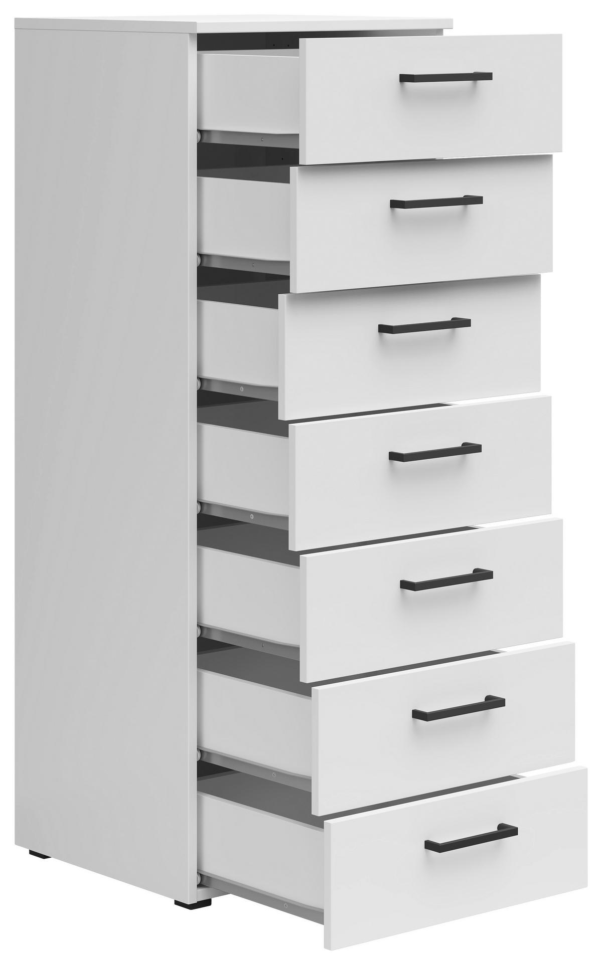 Kommode Multistauraum Weiss - Weiss/Anthrazit, Modern, Holzwerkstoff/Kunststoff (45/115/40cm) - Premium Living