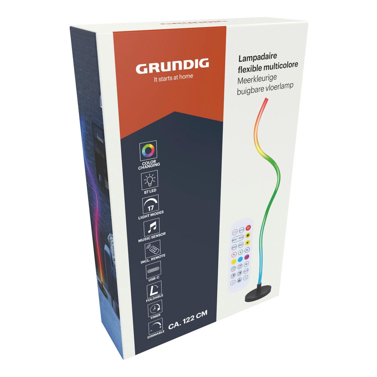 Stehleuchte Grundig Transparent max. 5 Watt - Transparent, MODERN, Kunststoff/Metall (16/16/122cm) - Grundig
