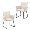 Armlehnstuhl Manila Creme 2-er Set Gepolstert - Creme/Schwarz, MODERN, Holz/Textil (60/90/61cm) - Bessagi Home