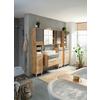 HOGE KAST FLOAT  -EXKLUSIV- - Eikenkleuren/Chroomkleuren, Modern, Houtcomposiet/Metaal (35/194/33cm) - Premium Living