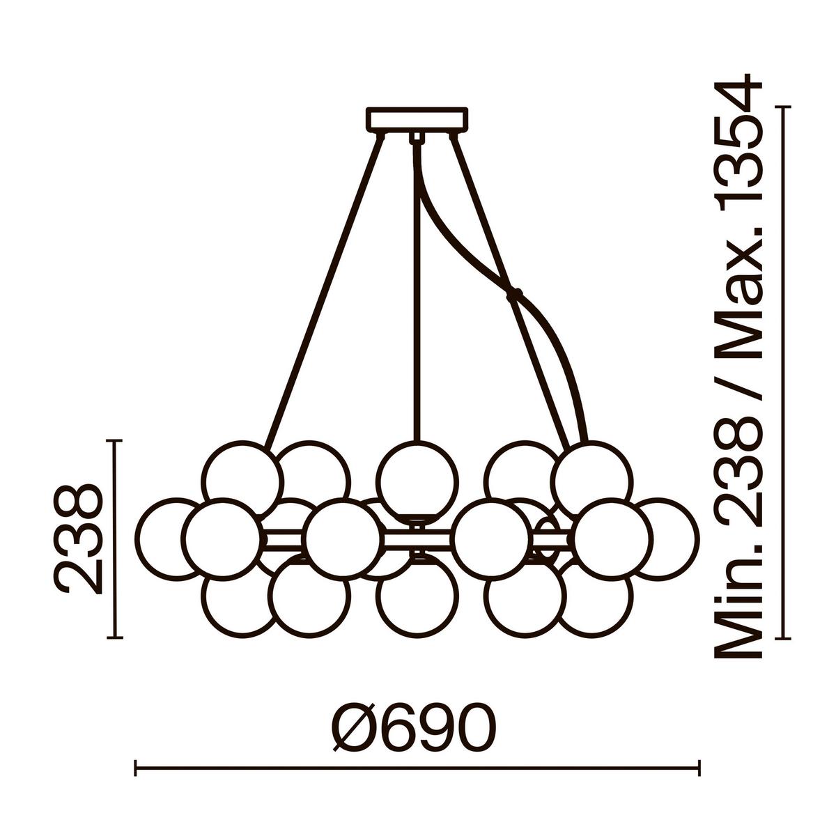 Pendelleuchte Dallas Chromfarben max. 28 Watt - Chromfarben, Trend, Glas/Metall (69/23,8/69cm) - MAYTONI