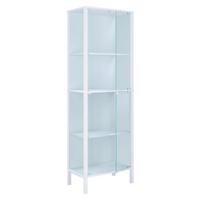 Vitrine Jensol Weiß/Klar - Klar/Weiß, Design, Glas/Holzwerkstoff (60/178/35cm) - Livetastic