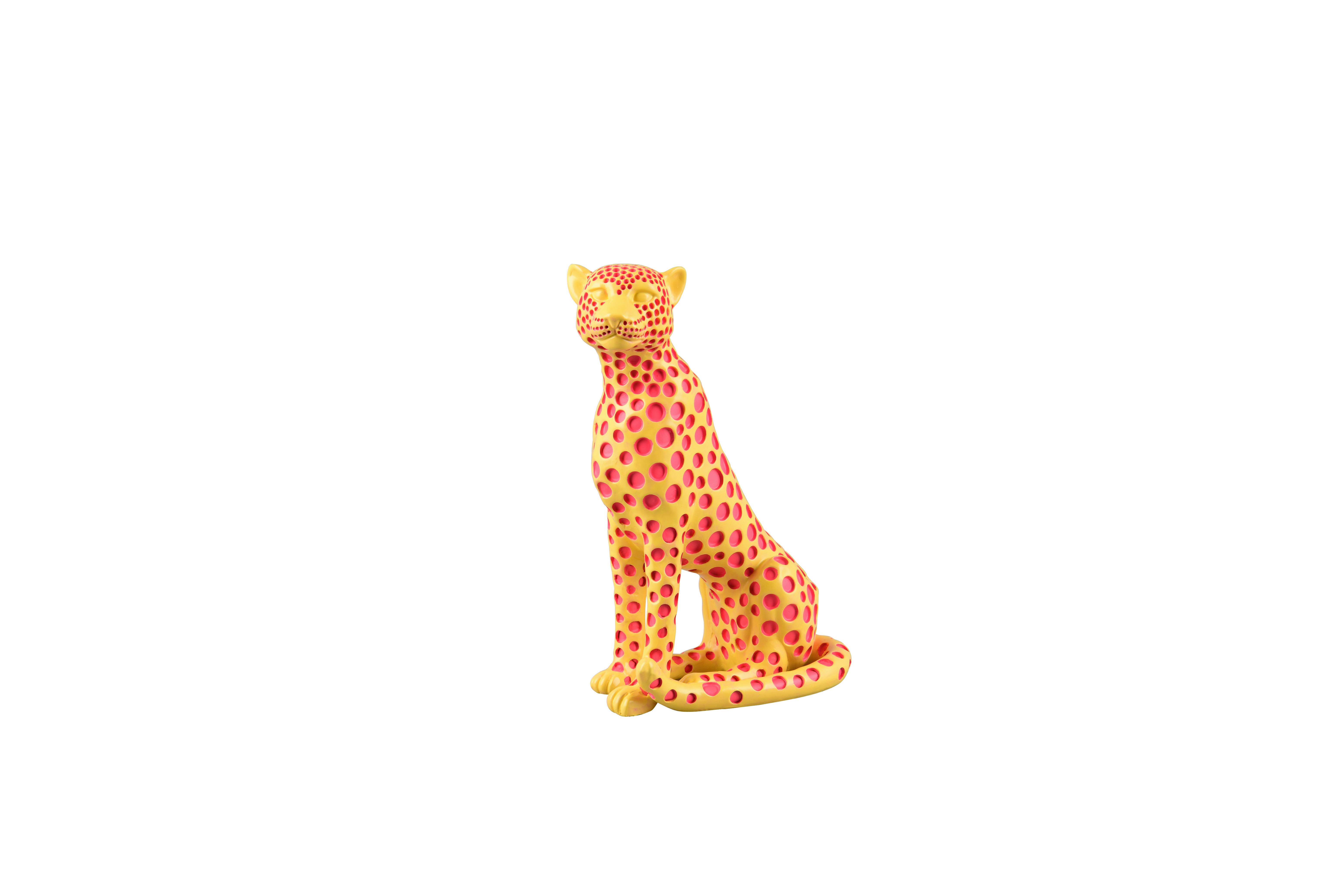 Dekoleopard Pantra Gelb - Gelb, Basics, Kunststoff (10,5/26/19cm)