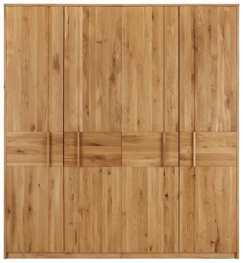 GARDEROB MED GÅNGJÄRNSDÖRRAR VERO - ekfärgad, Klassisk, trämaterial/trä (206/223/63cm) - ecoTree
