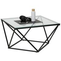 Couchtisch in Schwarz ca. 80x45x80cm - Schwarz, MODERN, Glas/Metall (80/80/45cm) - Based