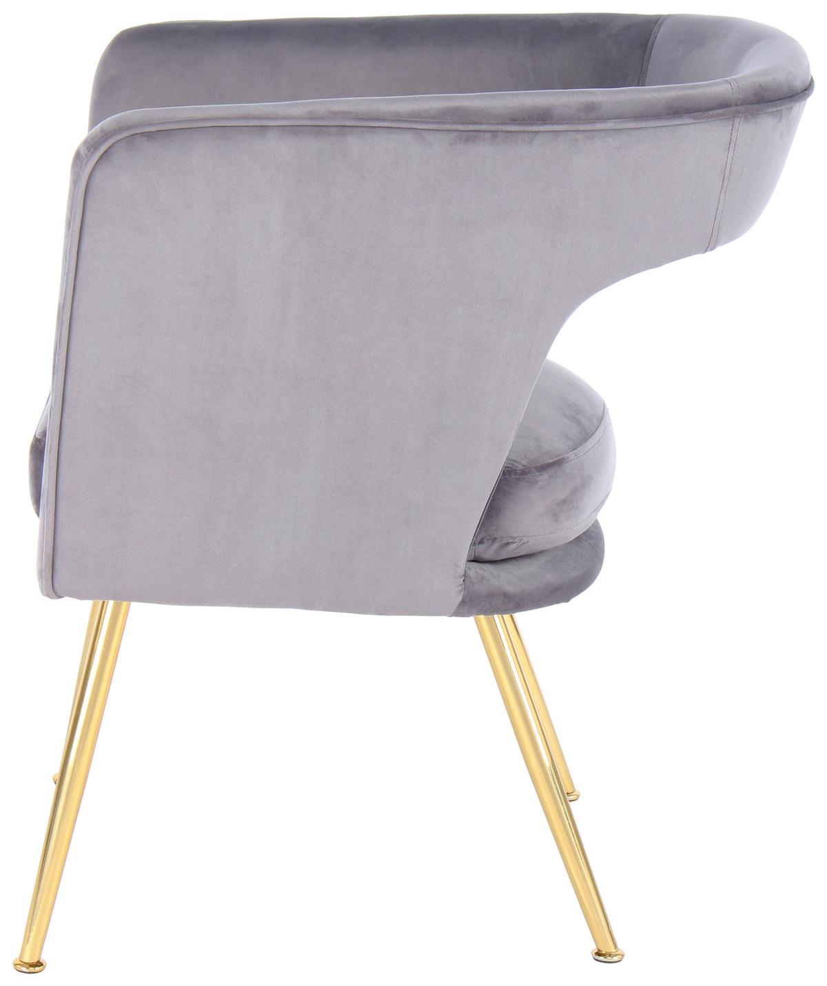 Karosszék Jolene 125 - aranyszínű/szürke, Modern, textil/fém (60/77/63cm) - Kayoom