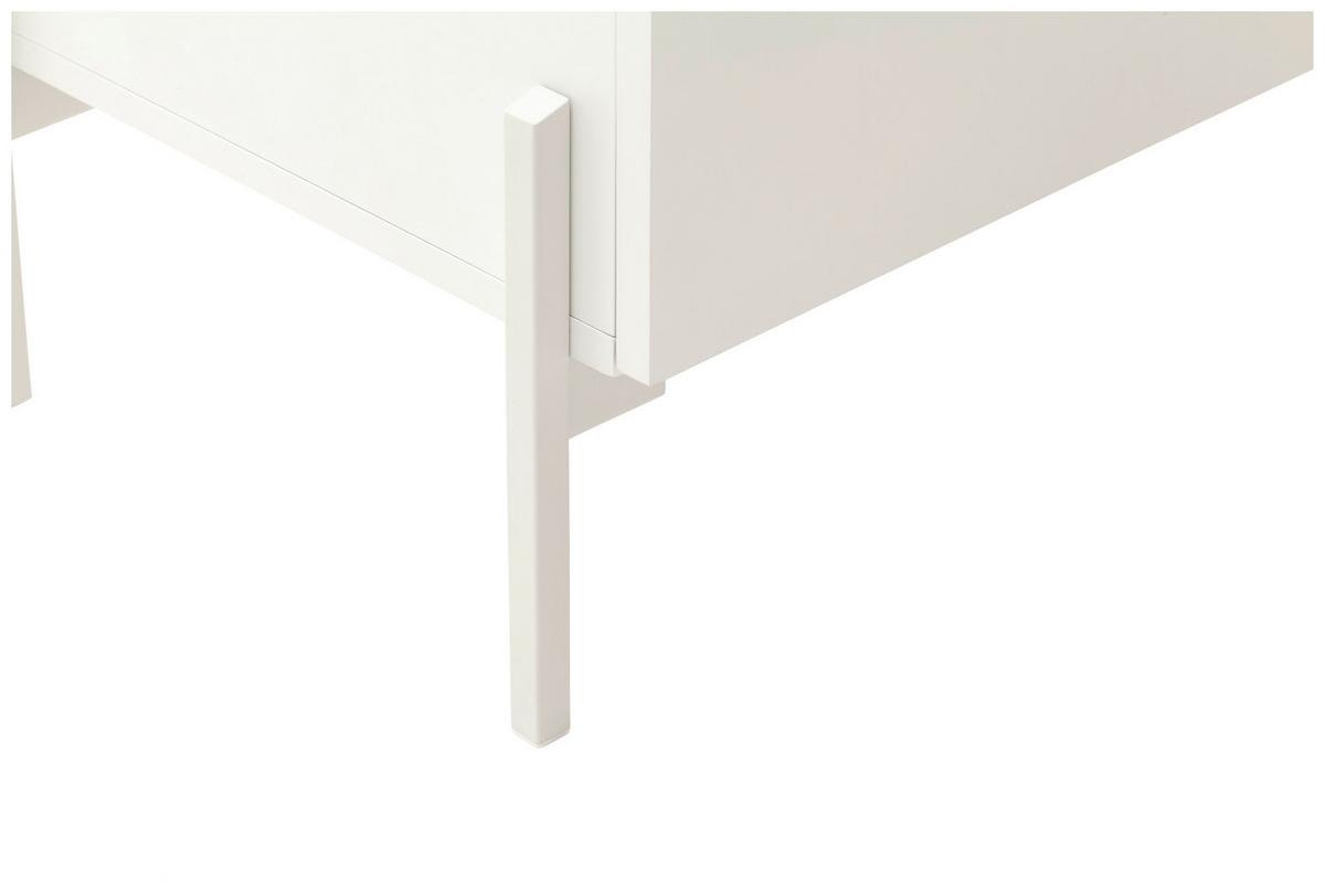 Kommode aus Eiche teilmassiv - Weiss/Eichefarben, Modern, Holzwerkstoff/Metall (136/92/40cm) - Premium Living