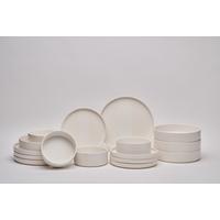 SERWIS OBIADOWO-ŚNIADANIOWY KYOTO STRISCIA - biały, Trend, ceramika - Novel