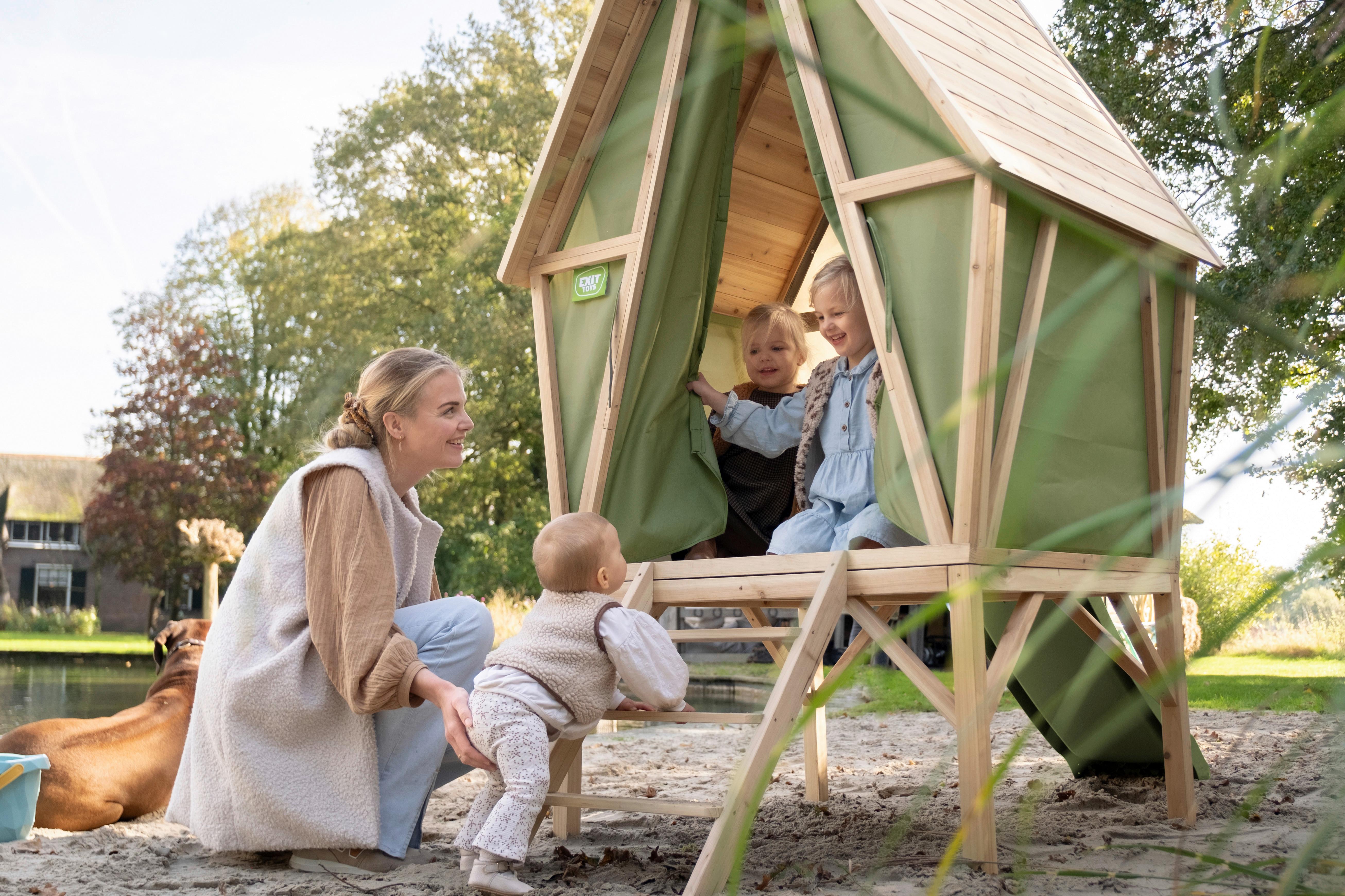 Igralna Hišica Exit Yuki 300, Zelena - Konvencionalno, umetna masa/les (226/124/219cm) - EXIT Toys