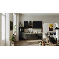 Kuhinjski Blok Z Aparati Capri, Črna, Barva Hrasta - črna/barve hrasta, Basics, kovina/leseni material (280cm) - FlexWell