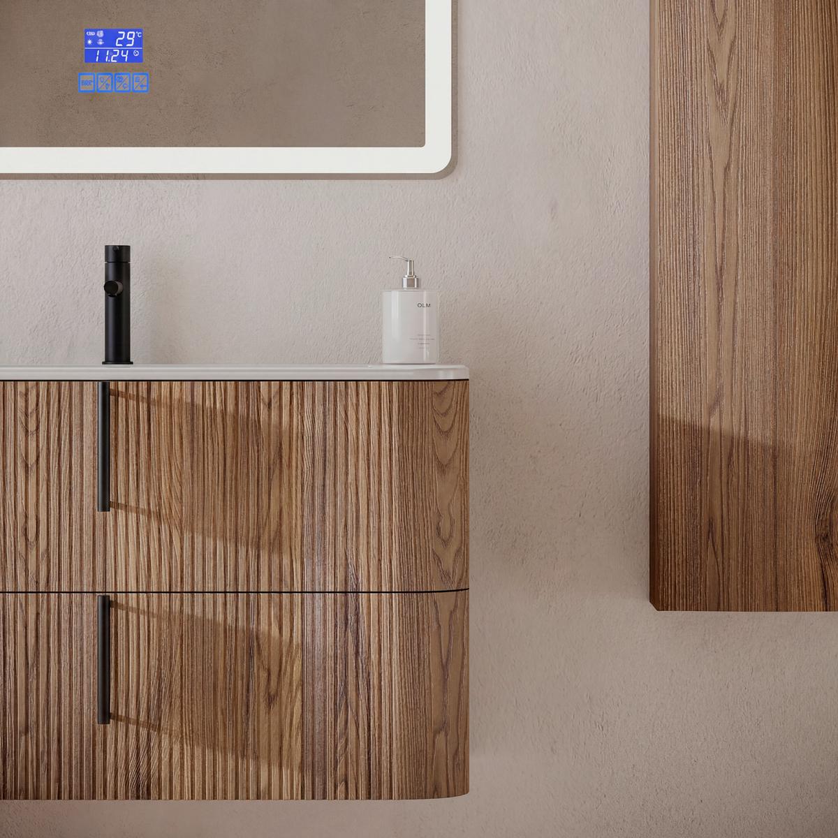 Bază pentru lavoar Lyra - nucă/antracit, Modern, material pe bază de lemn (101/51/46cm)