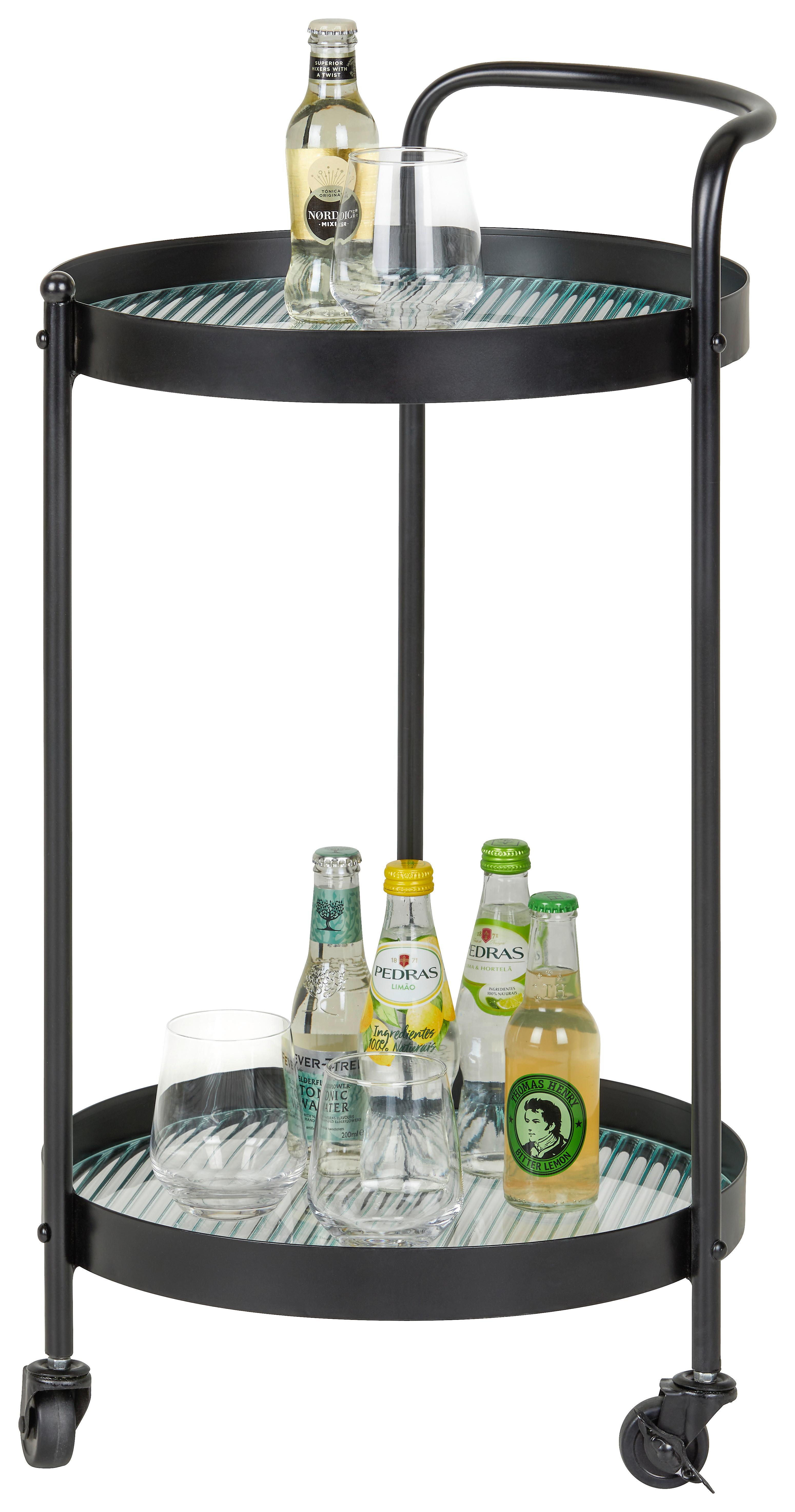 Allzweckwagen aus Metall in Schwarz - Klar/Schwarz, Modern, Glas/Kunststoff (40/77/40cm)