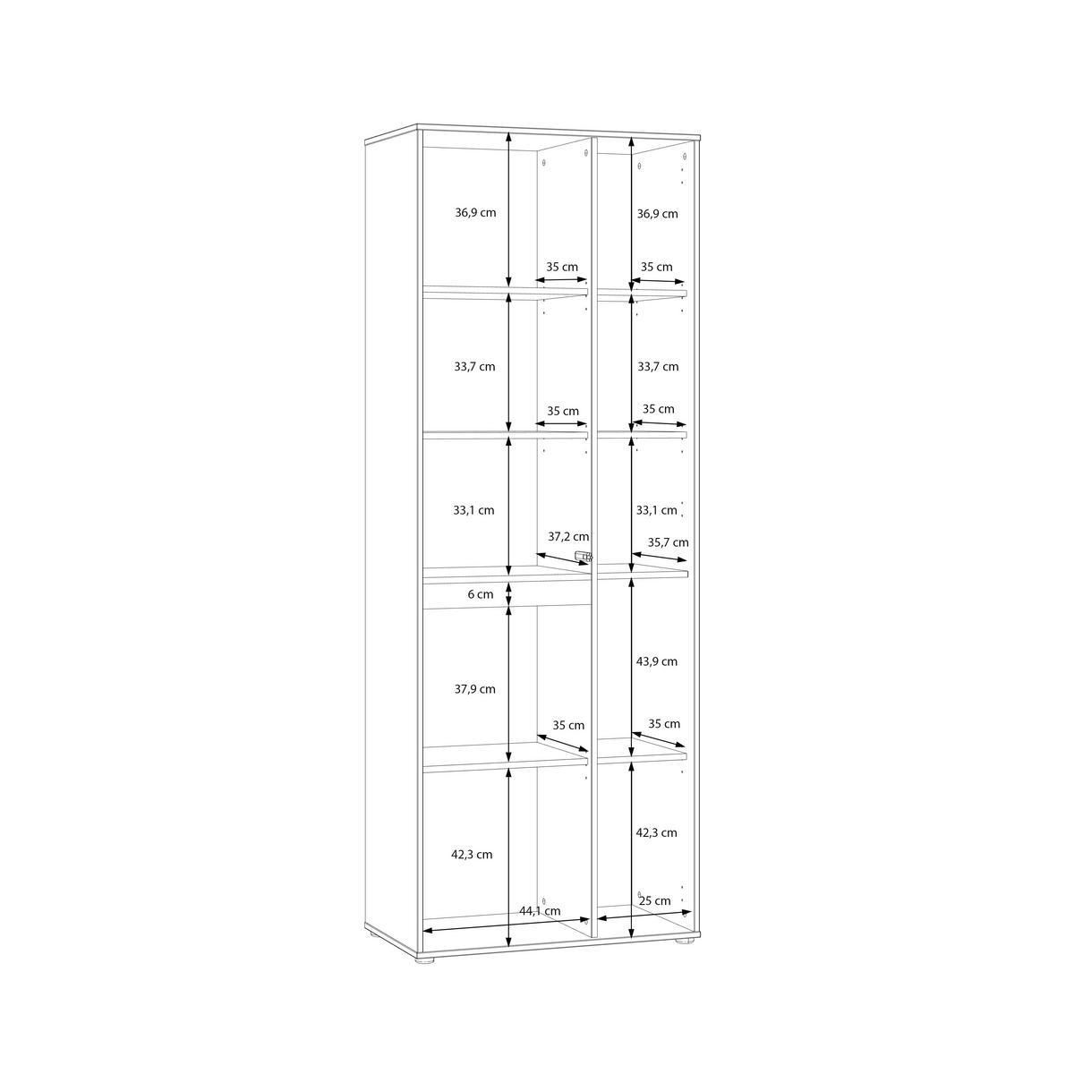 VITRINĂ ELISTON - culoare lemn stejar/nisipiu, Natur, plastic/sticlă (74/200,1/41,5cm) - Modern Living