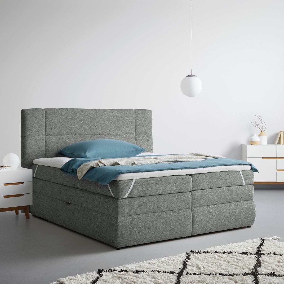 Boxspringbett Palace Grau ca. 180x200cm - Grau, KONVENTIONELL, Kunststoff/Textil (180/200cm) - Premium Living
