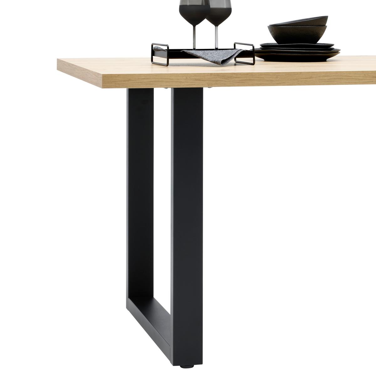Esstisch Dinner Schwarz/Eiche Echtholz ca. 140x90x78 - Schwarz/Eiche Artisan, Holzwerkstoff/Metall (140/90/78cm) - Mömax