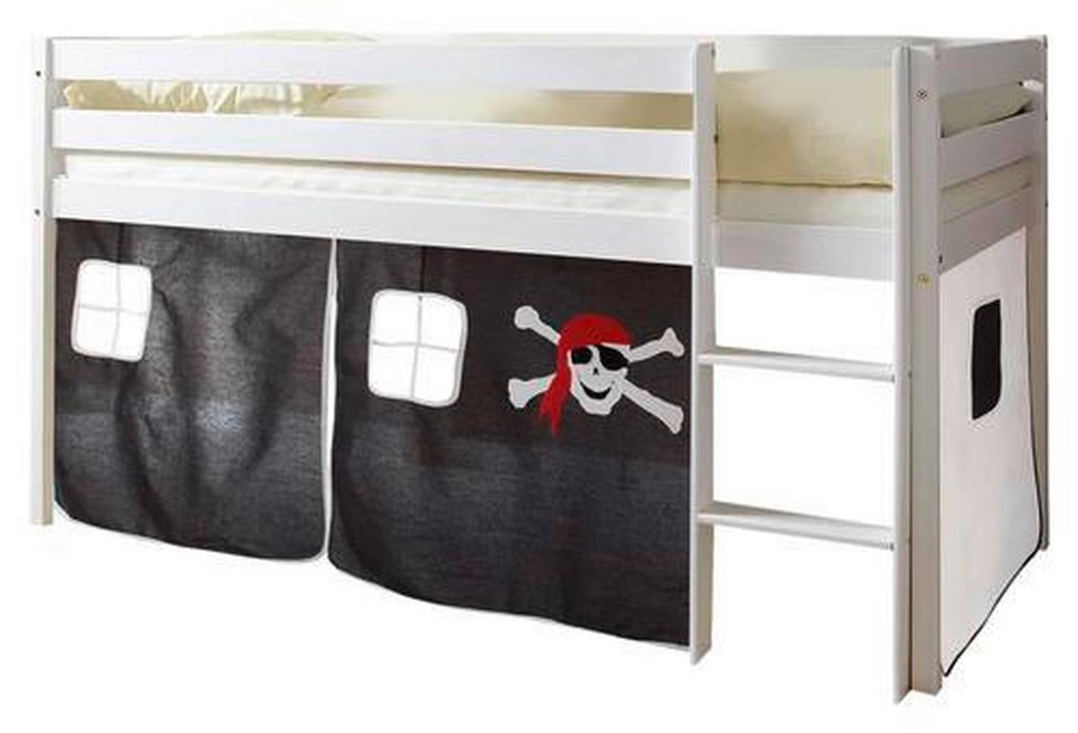 Spielbett Holz Malte ca. 90x200 cm Schwarz - Schwarz/Weiß, Natur, Holz (90/200cm) - MID.YOU