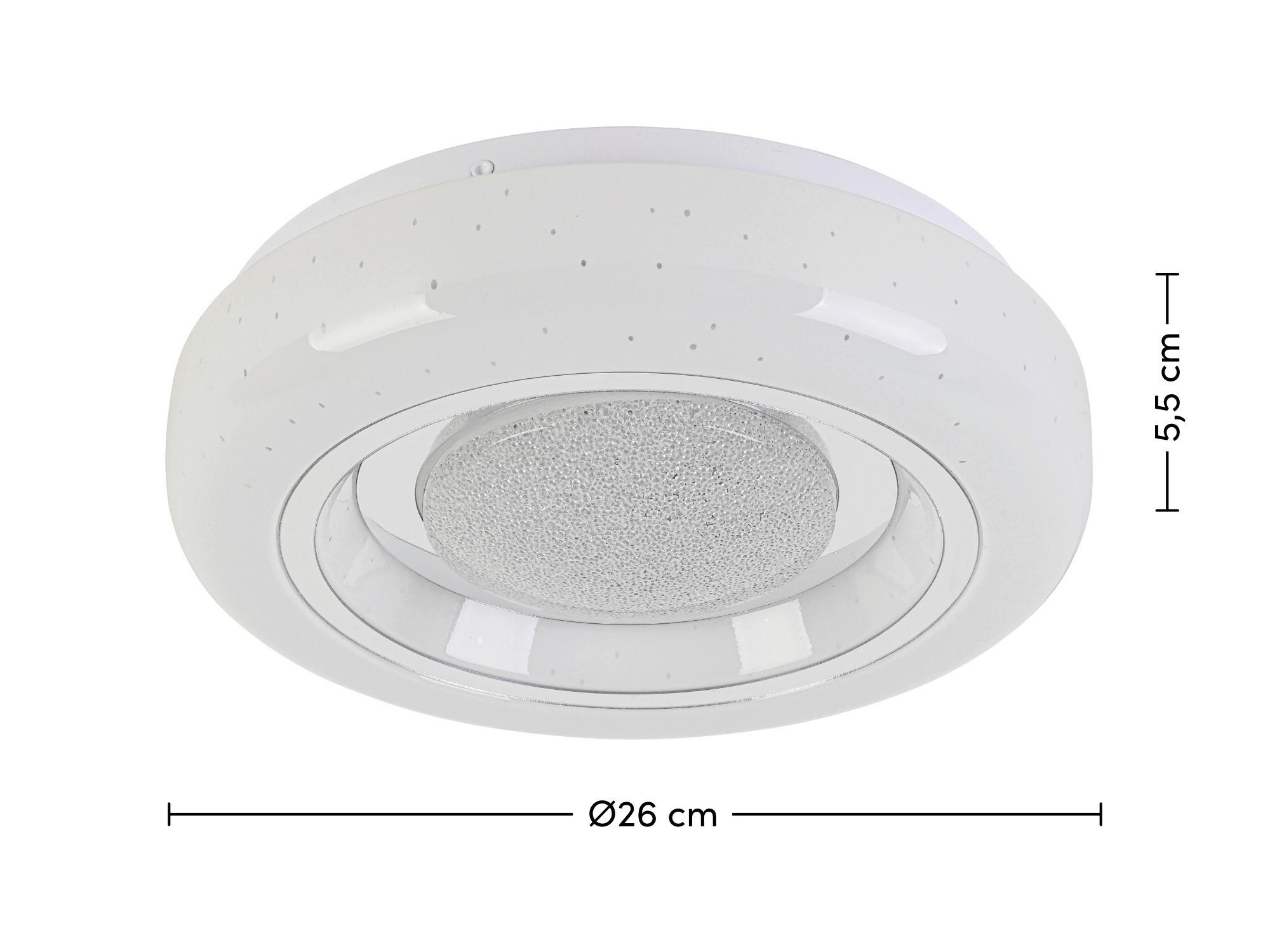 LED-TAKLAMPA ALI - vit/kromfärg, Modern, metall/plast (26/5,5cm) - Mömax