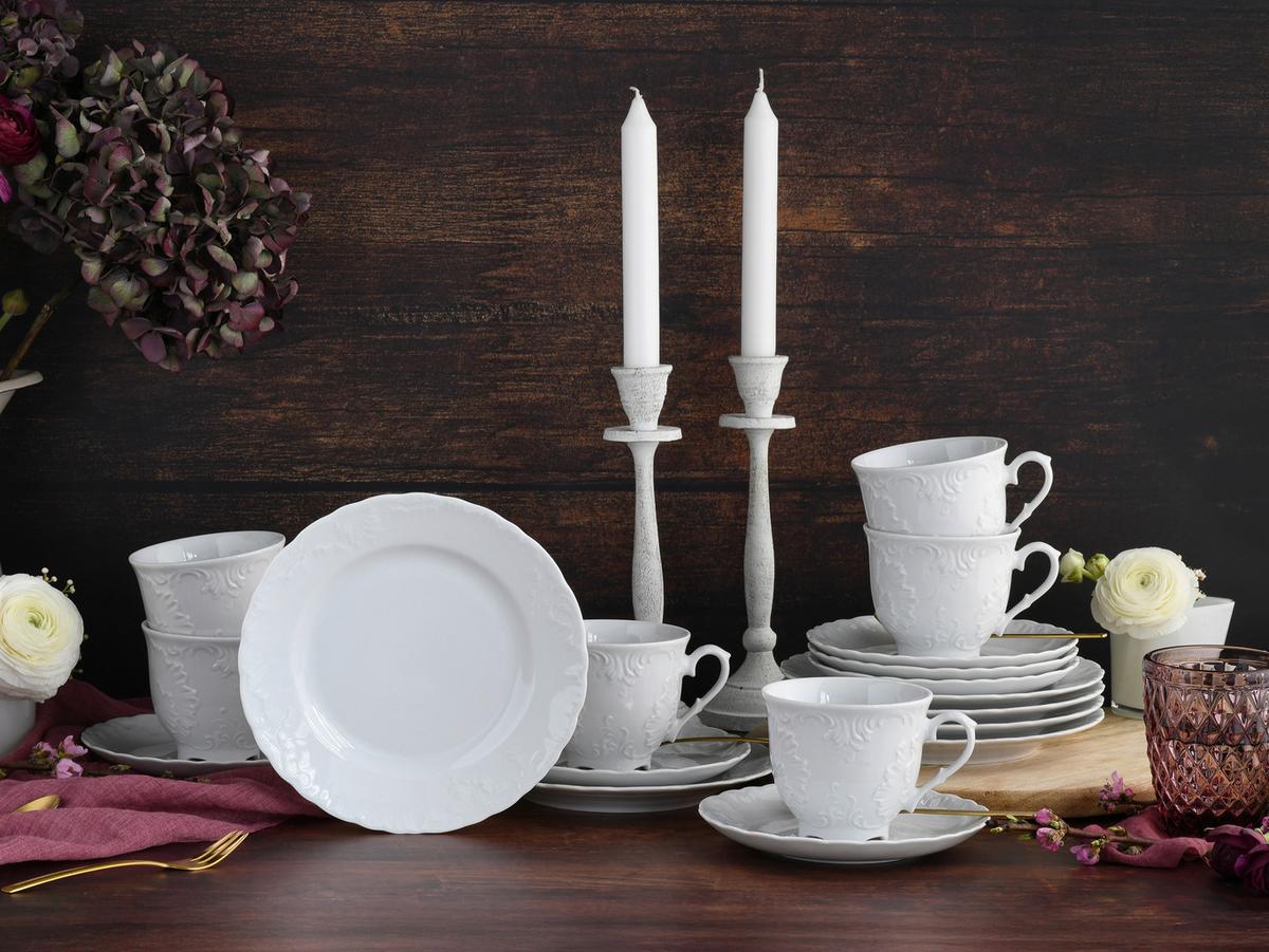 Kavni Servis Rokoko, 18-Delni - bela, Basics, keramika - Creatable