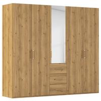 Omara S Klasičnimi Vrati Evelyn, Barva Hrasta - barve hrasta, Design, umetna masa/steklo (251/223/60cm) - Novel
