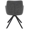 STOL MED ARMSTÖD JOSY -BASED- - grå/svart, Design, metall/läder (57/86/61cm) - Based