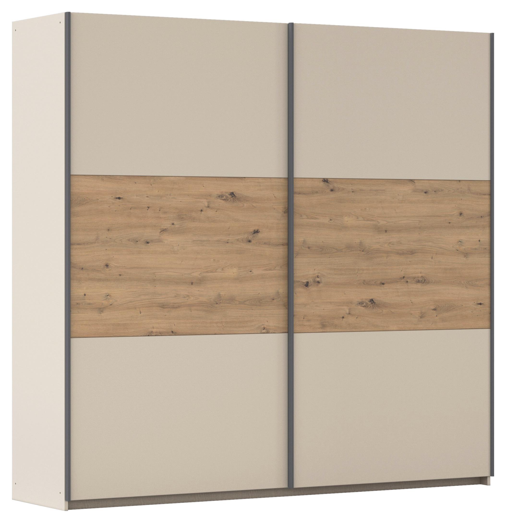 Schwebetürenschrank Ellmau Champagner/Eiche Artisan - Champagner/Eiche Artisan, KONVENTIONELL, Holzwerkstoff/Metall (218/210/59cm) - Premium Living