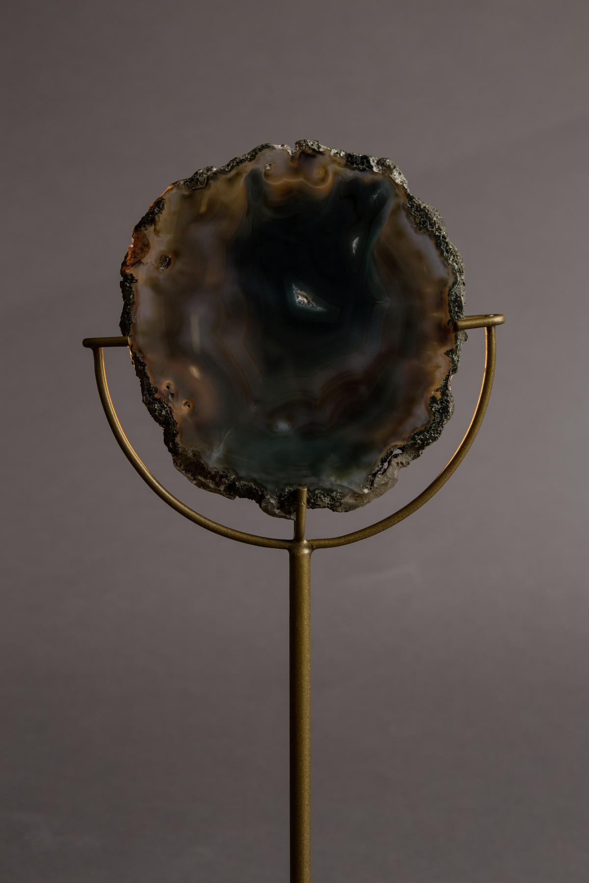ŚWIECZNIK CANDLE HOLDER GEM GREEN - zielony/kolor brązu, Basics, kamień/metal (10/10/30cm) - Dutchbone