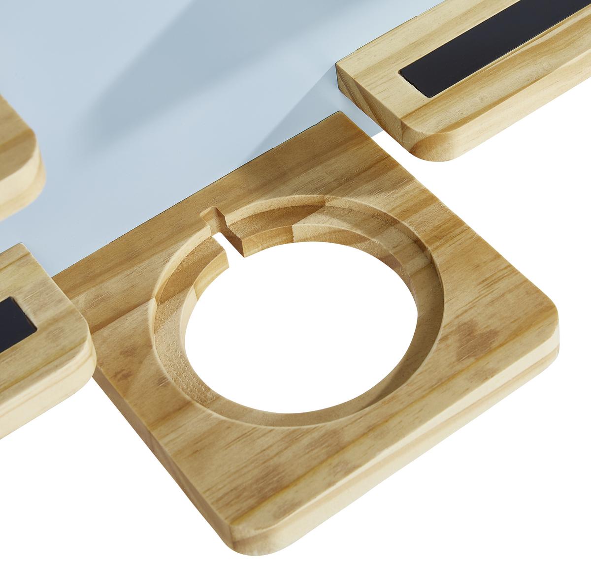 REGAŁ ŚCIENNY K008 - TREND - - kolor naturalny/jasnoniebieski, Trend, drewno (50/32,5/15cm) - Ben'n'jen