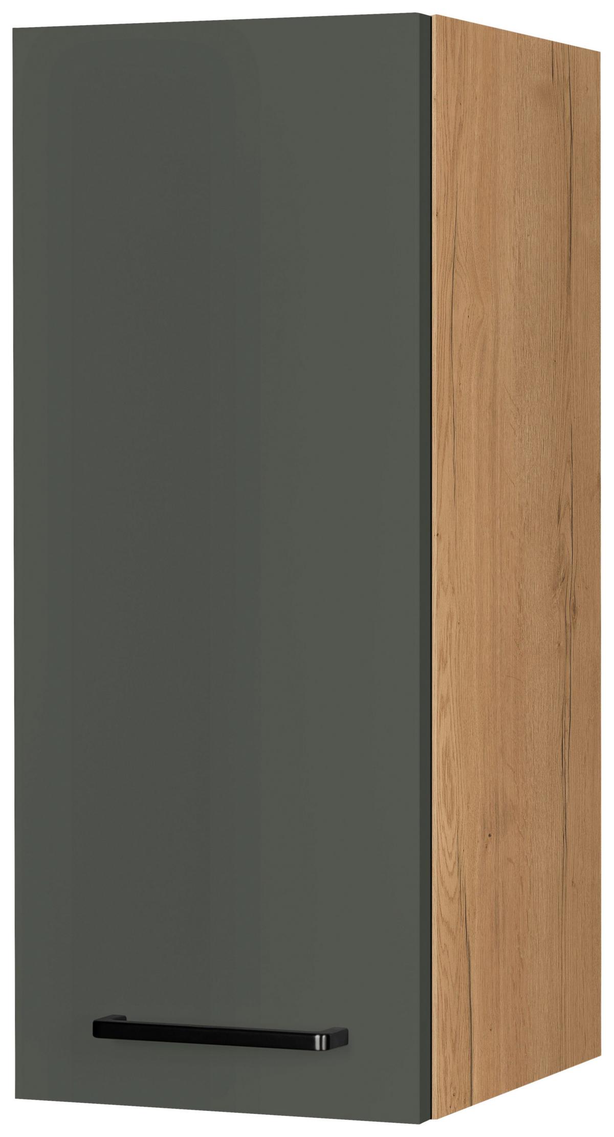 Küchenoberschrank Easytouch Grün - Eichefarben/Schwarz, MODERN, Holzwerkstoff/Metall (30/72/35cm) - Nobilia