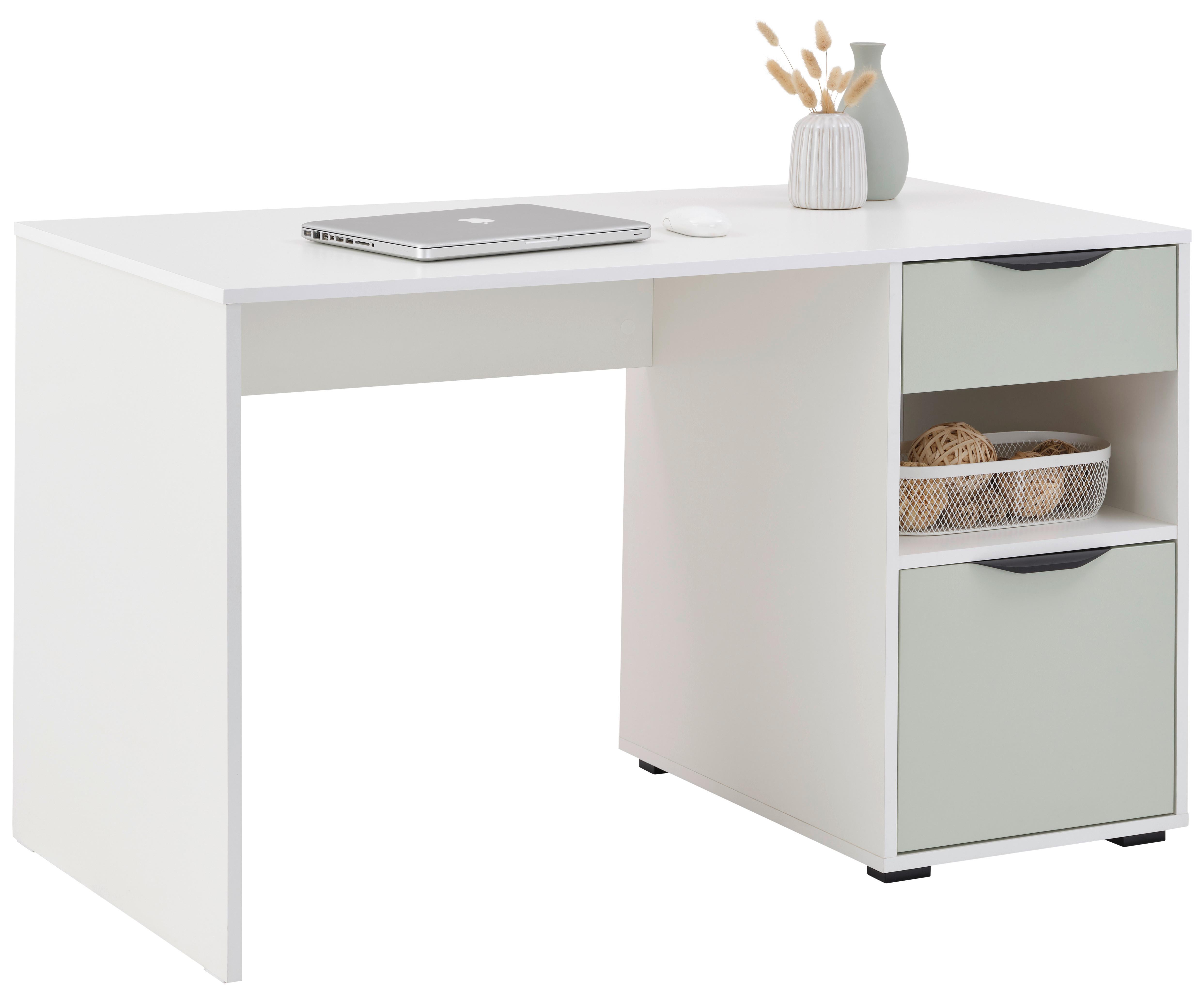 Masă de scris PALERMO 2 - verde salvie/alb, Trend, material pe bază de lemn (120/73,5/60cm) - Modern Living