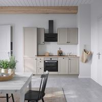 Küchenblock Cascada High m. Geräten Grau - Eiche dunkel/Schwarz, MODERN, Holzwerkstoff/Metall (240cm) - Nobilia