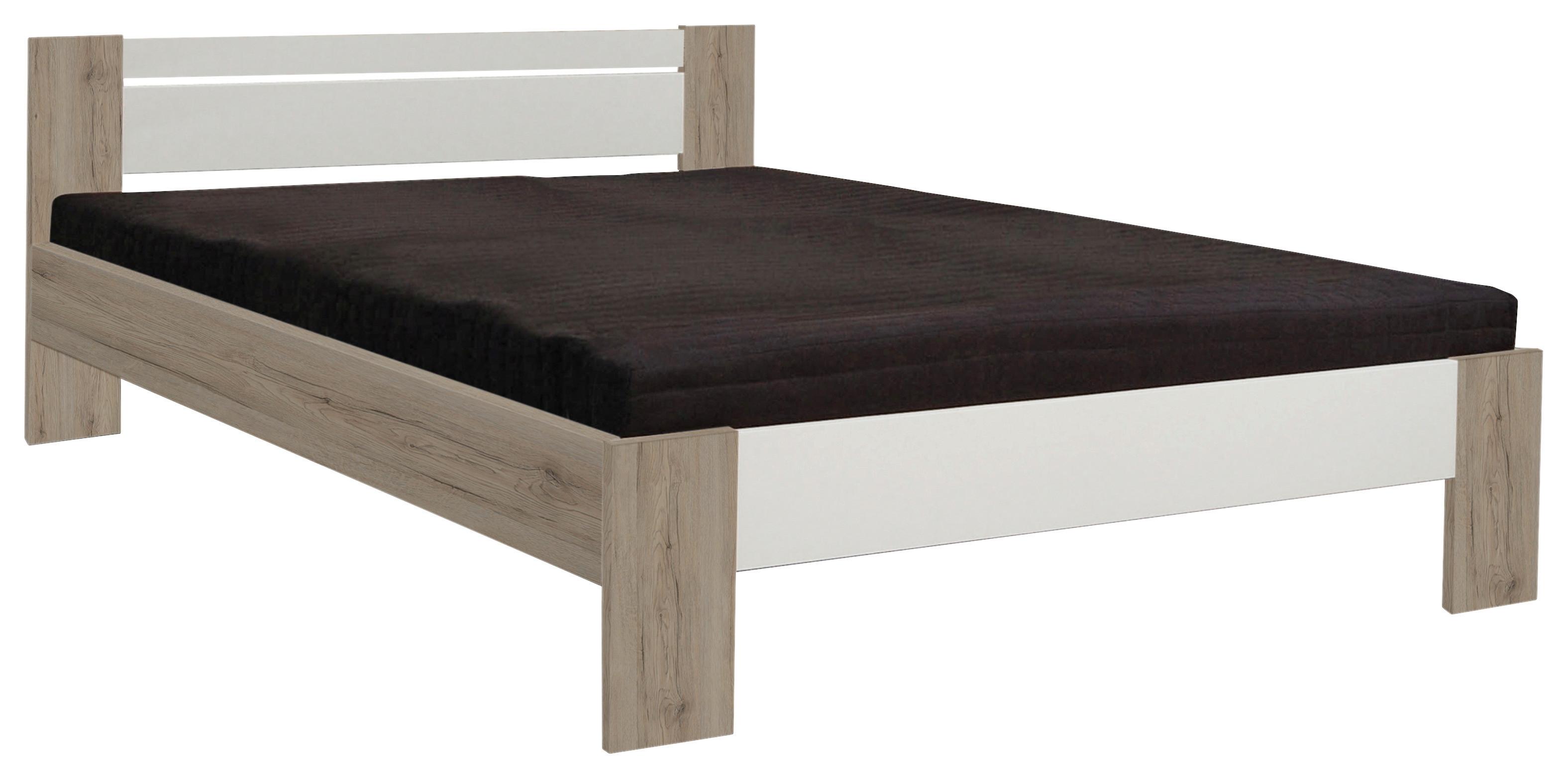 Futonágy Matraccal Ágyráccsal Vega - tölgyfa színű/fehér, Design, faalapú anyag (145/35-71/204cm)