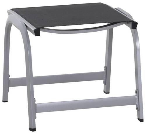 Gartenhocker Tesoro Metall Grau/Silberfarben stapelbar - Anthrazit/Silberfarben, KONVENTIONELL, Textil/Metall (51/44/52cm) - Siena Garden