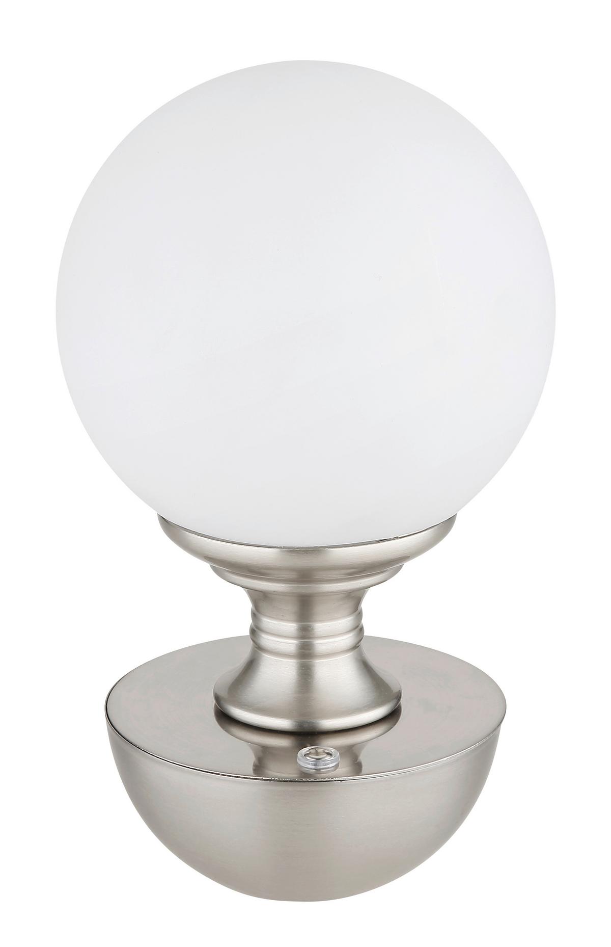 LED-Tischleuchte Tabina Weiß/Silberfarben max. 2,5 W - Weiss/Silberfarben, Konventionell, Kunststoff/Metall (12/21cm) - Globo