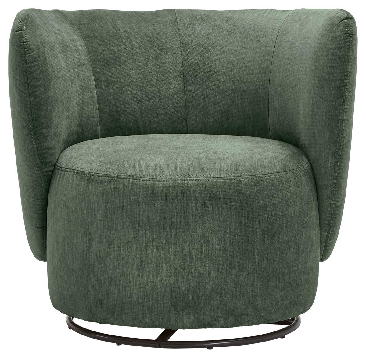 Cocktailsessel Boli Dunkelgrün - Dunkelgrün/Schwarz, Design, Textil/Metall (92/80/84cm) - Livetastic